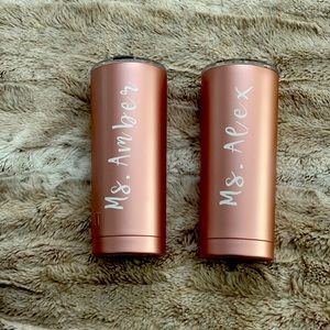 Rose tumblers with custom writing